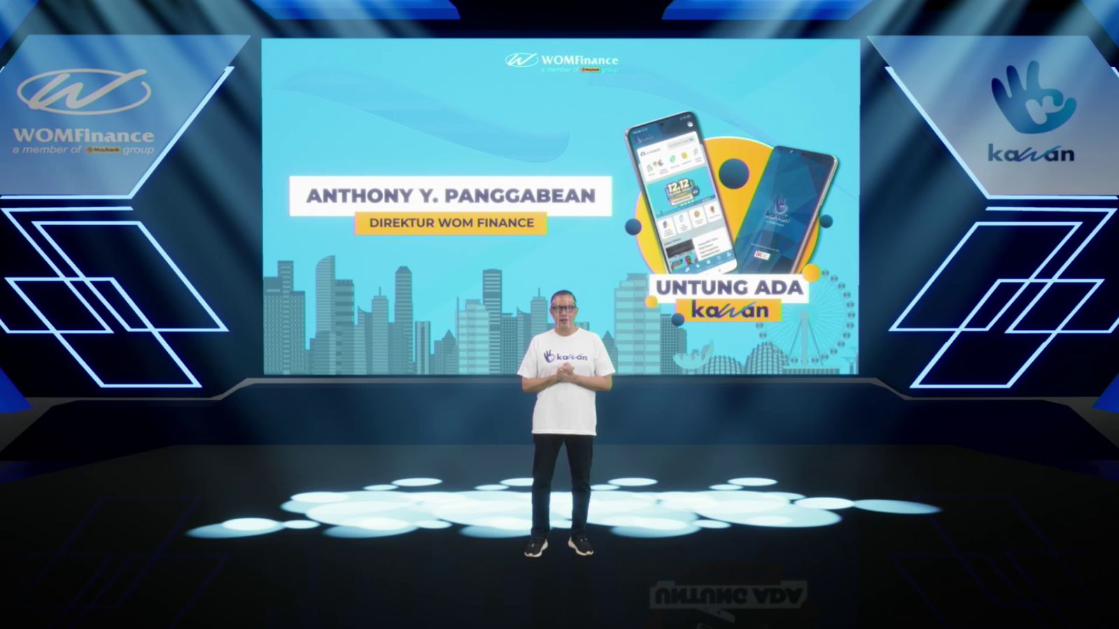 Direktur Wom Finance Anthony Y Panggabean memberikan sambutan saat Launching Aplikasi KAWAN secara Daring (22/2/2022)