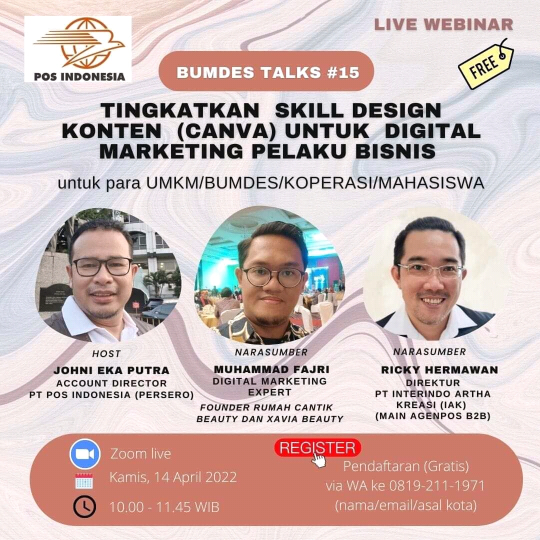 Webinar PT Pos Indonesia (Persero), Tingkatkan Skill Design Konten