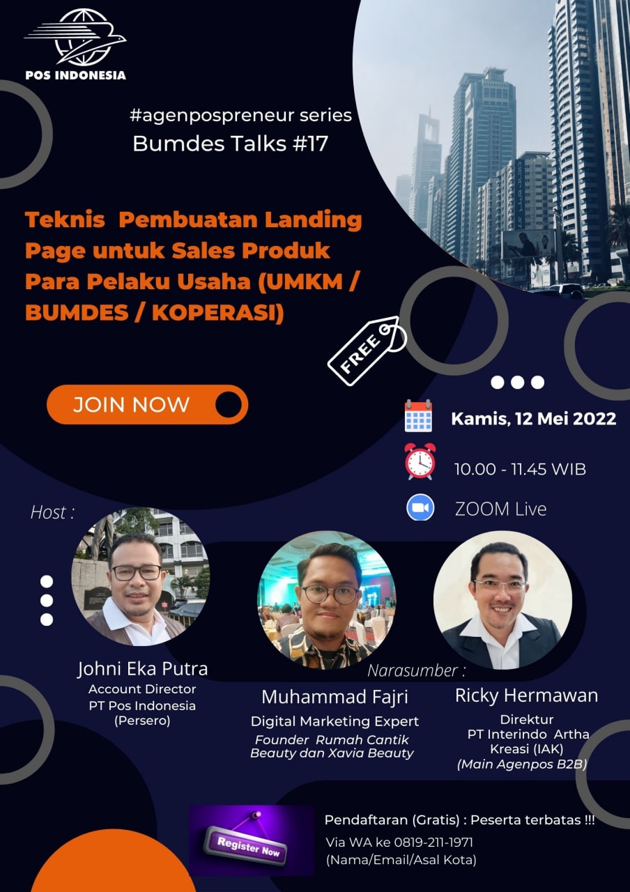 Webinar PT Pos Indonesia, Soal Teknis Pembuatan Landing Page untuk Sales Produk