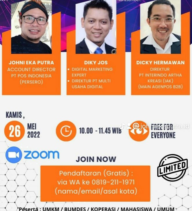 Webinar PT Pos Indonesia, Basic Tiktok Shop (ADS) Untuk Pelaku Usaha