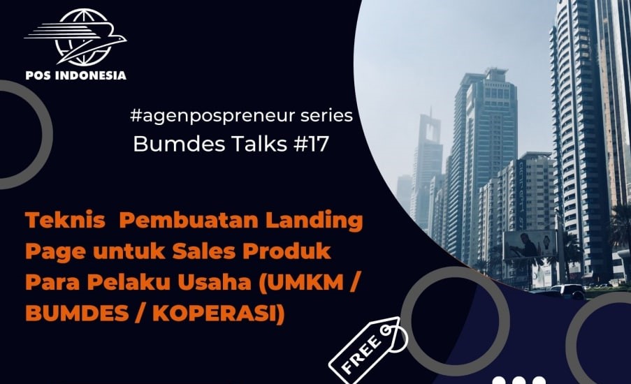 Webinar Pos Indonesia, Pembuatan Landing Page untuk Sales Produk