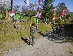 Semarak Kegiatan Satgas Pamtas RI-PNG Yonif Raider 142/KJ Sambut HUT RI Ke-77