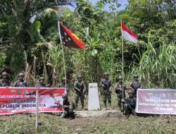 Semangat Perjuangan Amankan Batas NKRI, Dansatgas Yonif 126/KC Laksanakan Patroli Patok Di Perbatasan RI-PNG