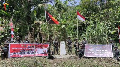 Semangat Perjuangan Amankan Batas NKRI, Dansatgas Yonif 126/KC Laksanakan Patroli Patok Di Perbatasan RI-PNG