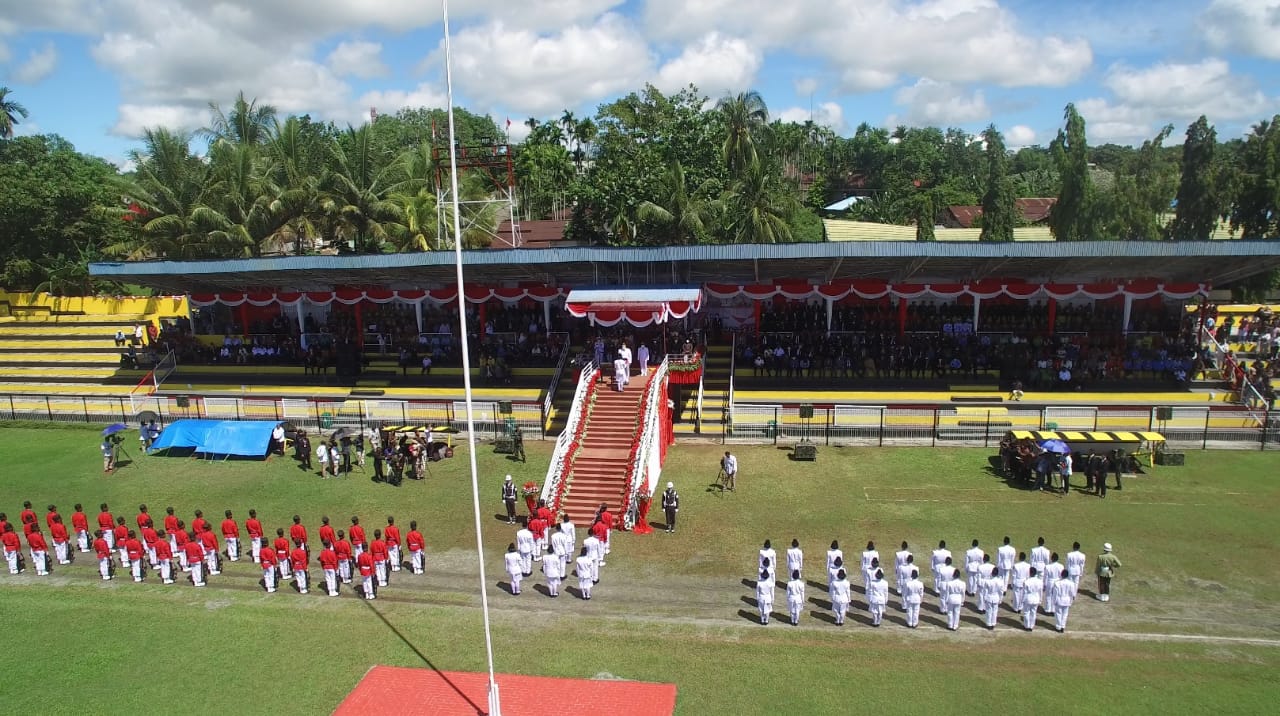 Pangdam Kasuari Bersama Forkopimda Papua Barat Ikuti Upacara Peringati HUT Ke 77 Kemerdekaan RI Di Sanggeng