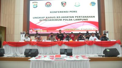 Polda Lampung Ungkap Mafia Tanah ±10 HA Di antaranya Oknum Pensiunan Polri, Kepala Desa, Camat, Notaris, dan Juru Ukur BPN