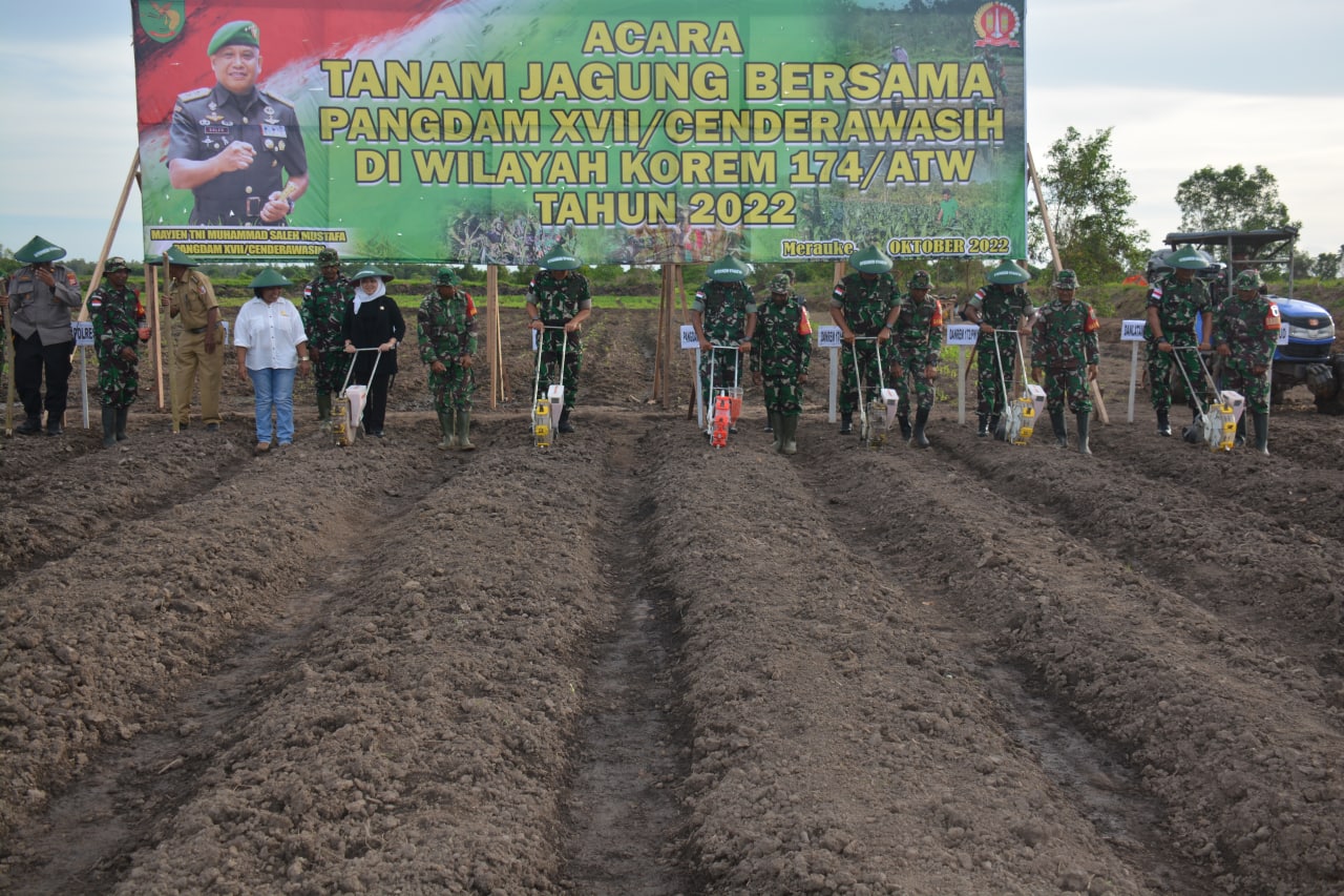 Pangdam XVII/Cenderawasih Tinjau Lokasi Program Ketahanan Pangan Korem 174 Merauke