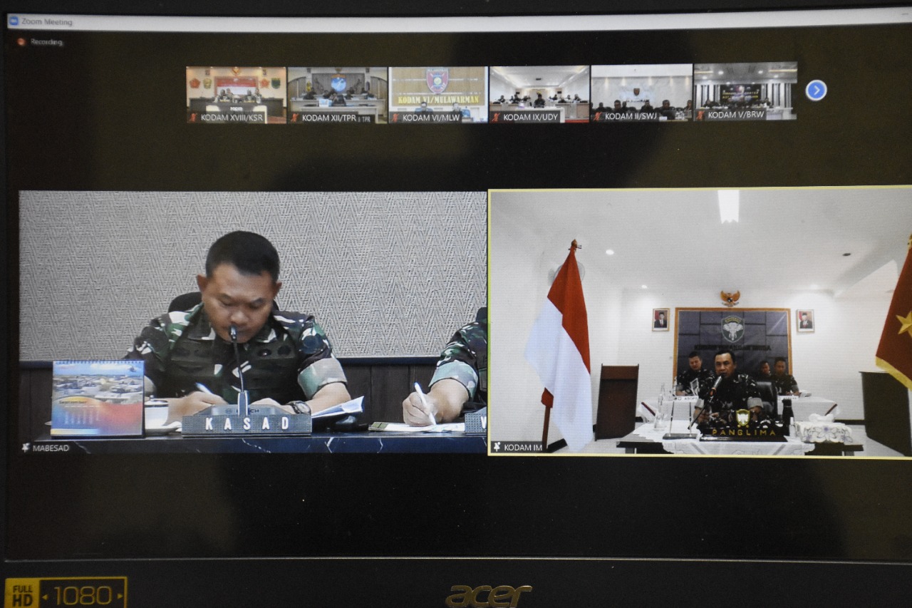 Kodam XVIII/Kasuari Vicon Dengan Mabesad Bahas Kinerja dan Perkembangan Situasi Di Jajaran TNI AD