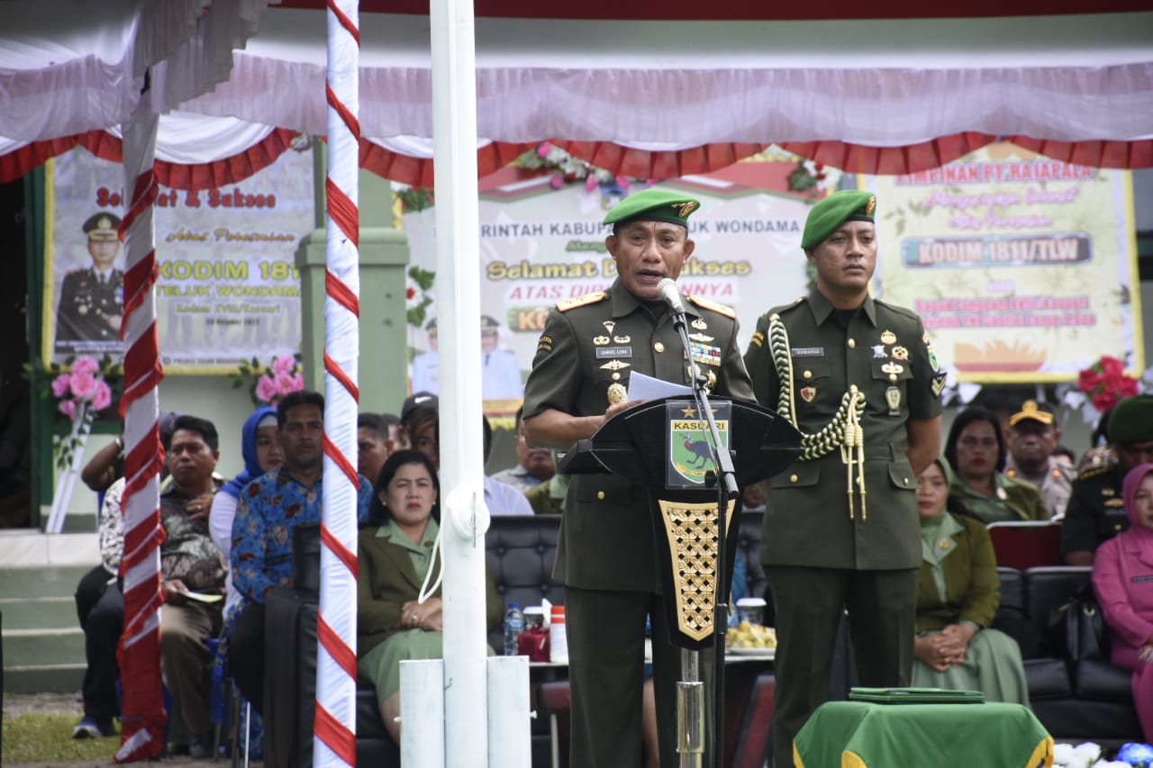 Penambahan Kodim Baru untuk Efektifkan Jangkauan Tugas, Pangdam Kasuari Resmikan Kodim 1811/Teluk Wondama