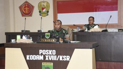 Pangdam Kasuari Vicon Dengan Kasad Bahas Pencanangan Babinsa Masuk Dapur