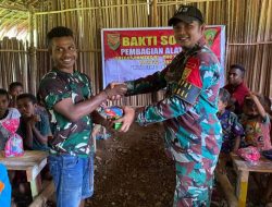 Bakti Sosial Satgas Yonif 143/TWEJ Turut Ciptakan Generasi Hebat di Pedalaman Papua