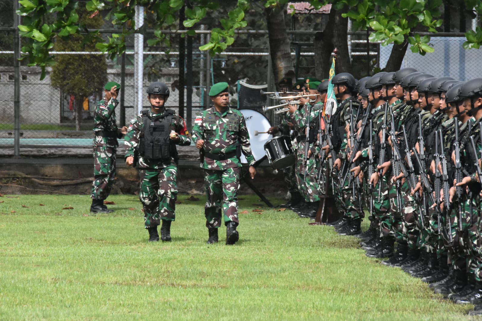 Kasrem 174/ATW Pimpin Upacara Penerimaan Satgas Pamtas Kewilayahan Yonif 125/Simbisa