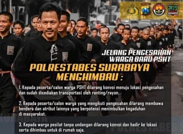 Woww, 1.738 Personel Gabungan Disiagakan Amankan Pengesahan PSHT di Surabaya