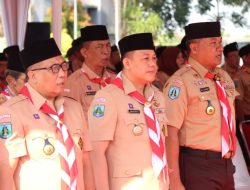 Kapolres Hadiri Hari Pramuka ke 62 di Halaman Kantor Bupati Gresik