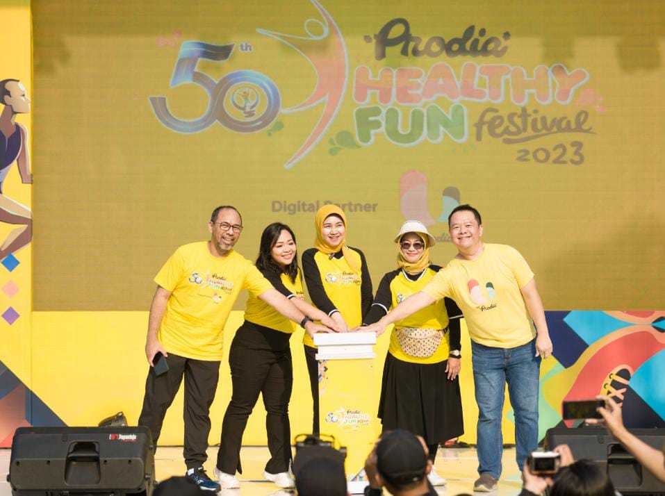 Puncak rangkaian 50 tahun Prodia bertajuk Prodia Healthy Fun Festival 2023 (Prodia HFF) untuk Indonesia Sehat di Plaza Barat GBK Jakarta hari ini. Foto Dok. Prodia