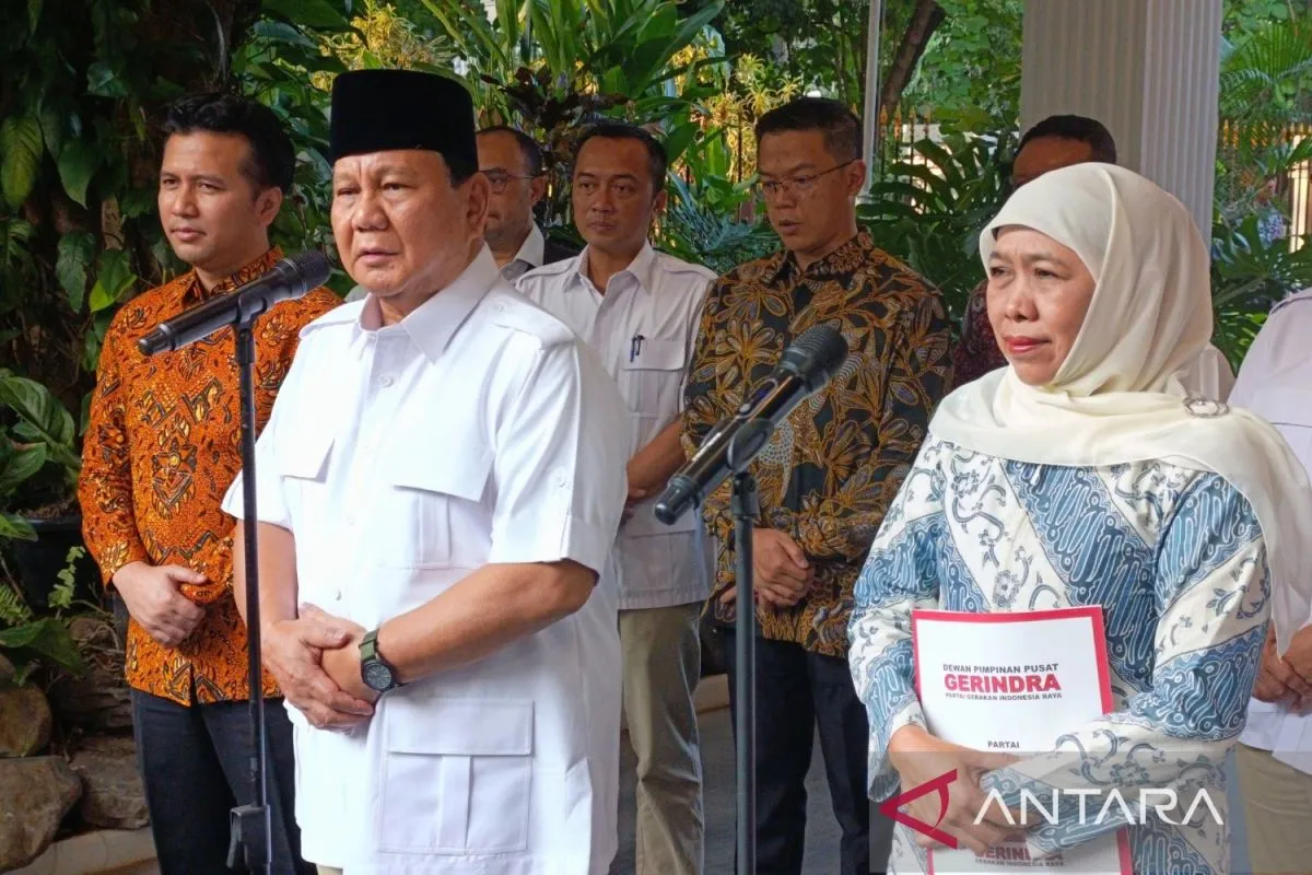 Prabowo Subianto Umumkan Gerindra Usung Khofifah-Emil Dardak Maju di Pilgub Jatim